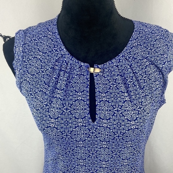 The Limited Blue Printed Sheer Blouse - Picture 2 of 7